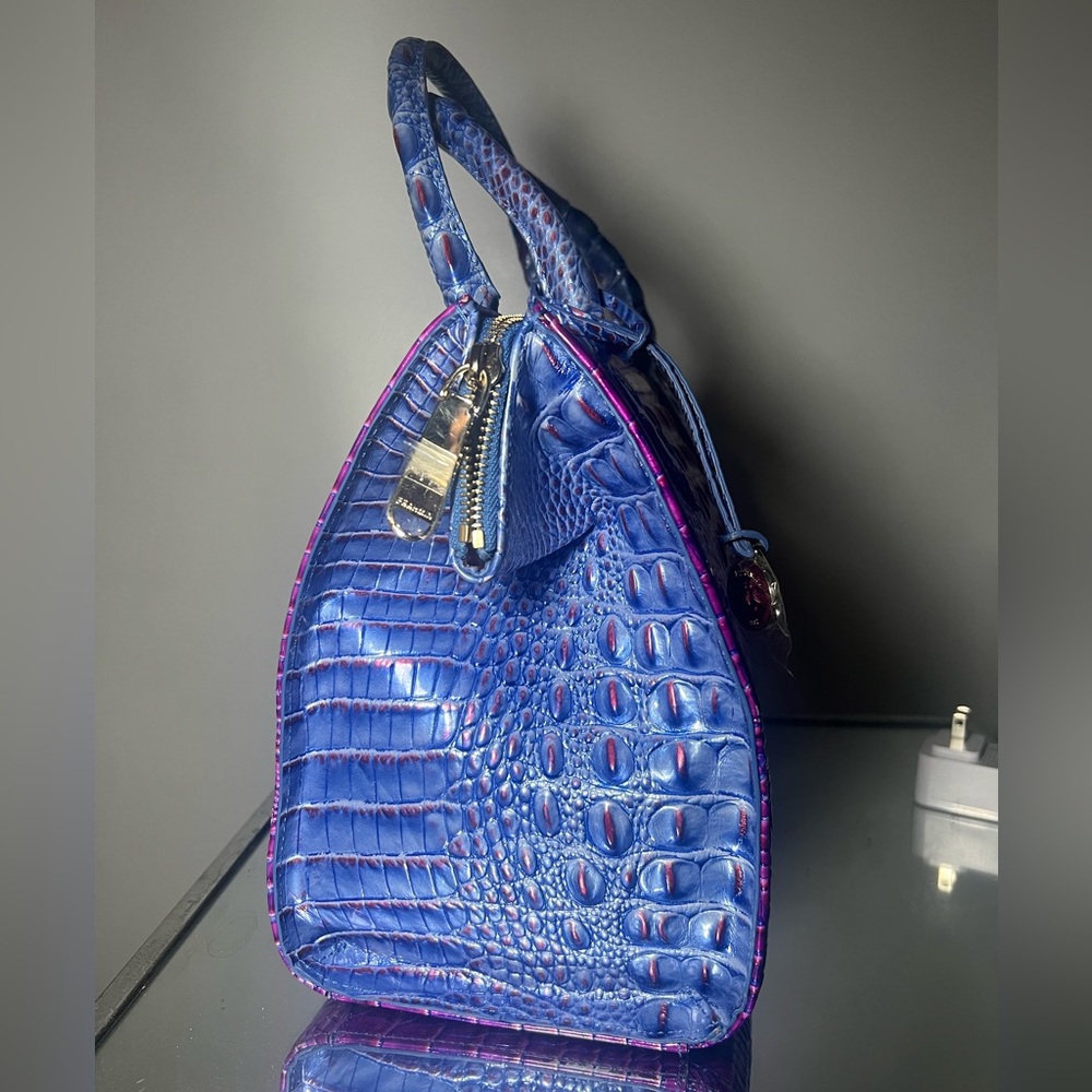 BRAHMIN | Colorful Crocodile Embossed Satchel - Picture 2 of 3